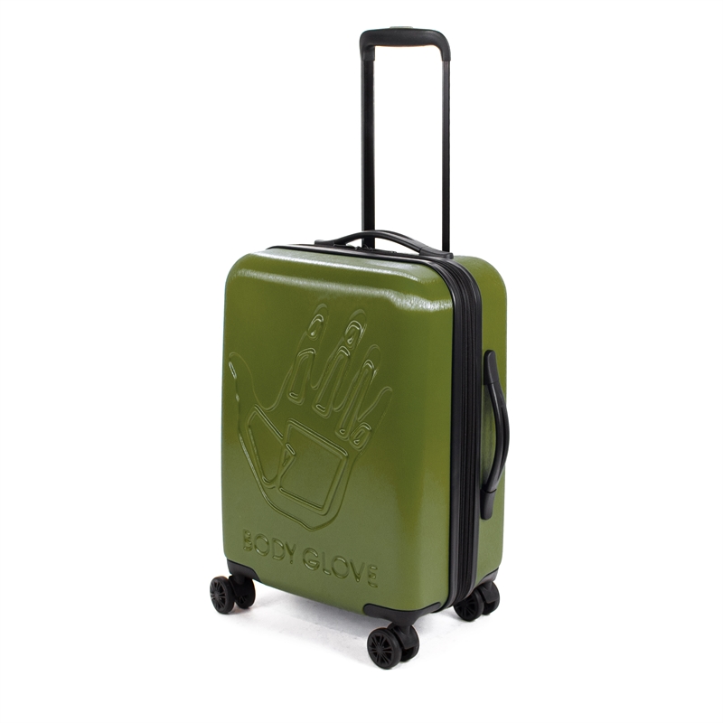 Pemberly Row Traditional Plastic 3-Piece Hardside Spinner Set in Olive