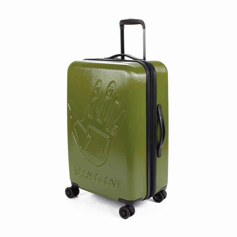 Pemberly Row Traditional Plastic 3-Piece Hardside Spinner Set in Olive