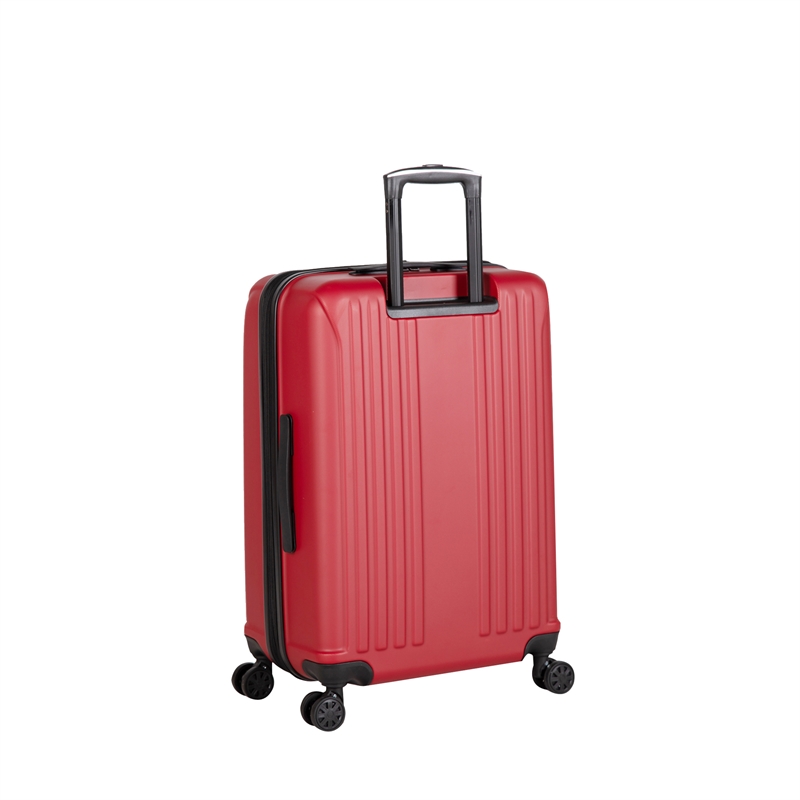 Pemberly Row Traditional Plastic 3-Piece Hardside Spinner Luggage Set in Red