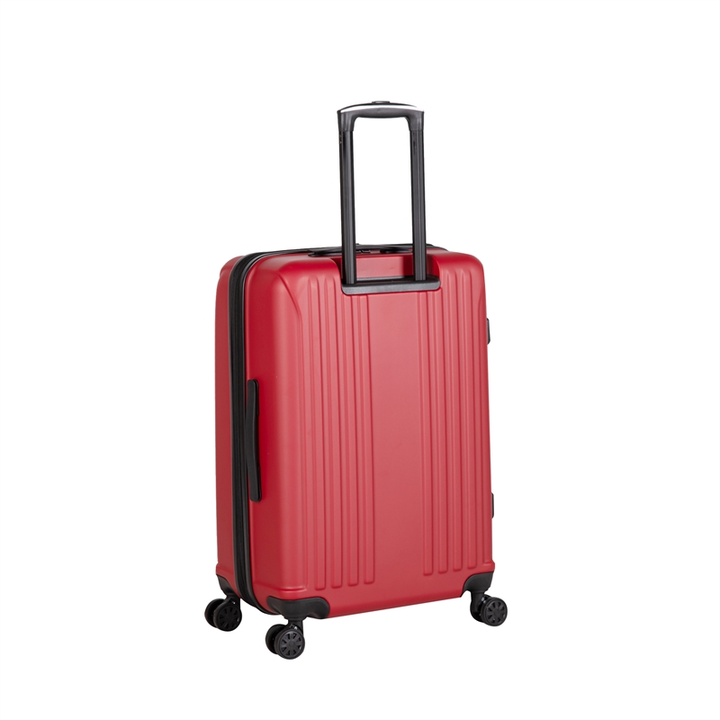 Pemberly Row Traditional Plastic 3-Piece Hardside Spinner Luggage Set in Red