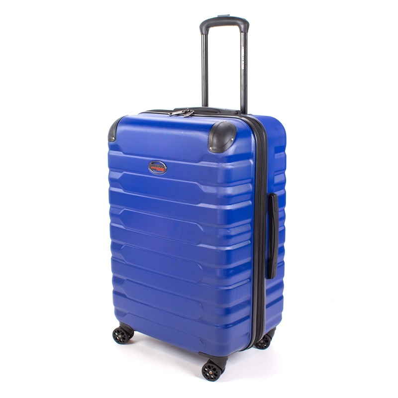 Pemberly Row Traditional Plastic 3-Piece Hardside Luggage Set in Blue