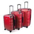 Pemberly Row Traditional Plastic 3-Piece Hardside Luggage Set in Red