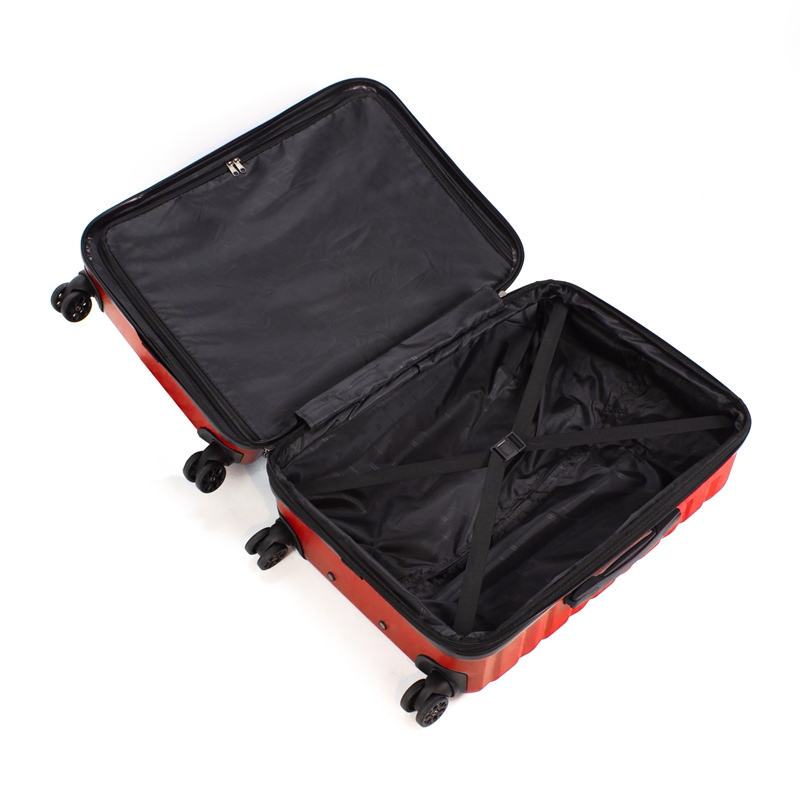 Pemberly Row Traditional Plastic 3-Piece Hardside Luggage Set in Red