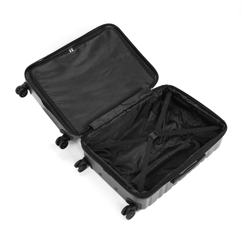 Pemberly Row Traditional Plastic 3-Piece Hardside Luggage Set in Gray
