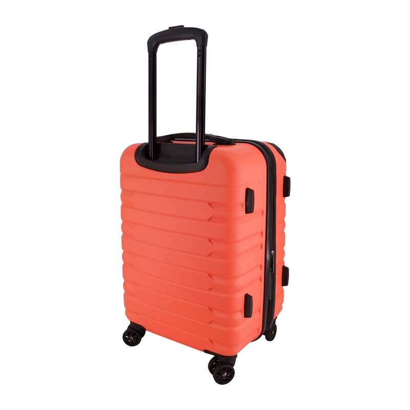 Pemberly Row Traditional Plastic 3-Piece Hardside Luggage Set in Coral