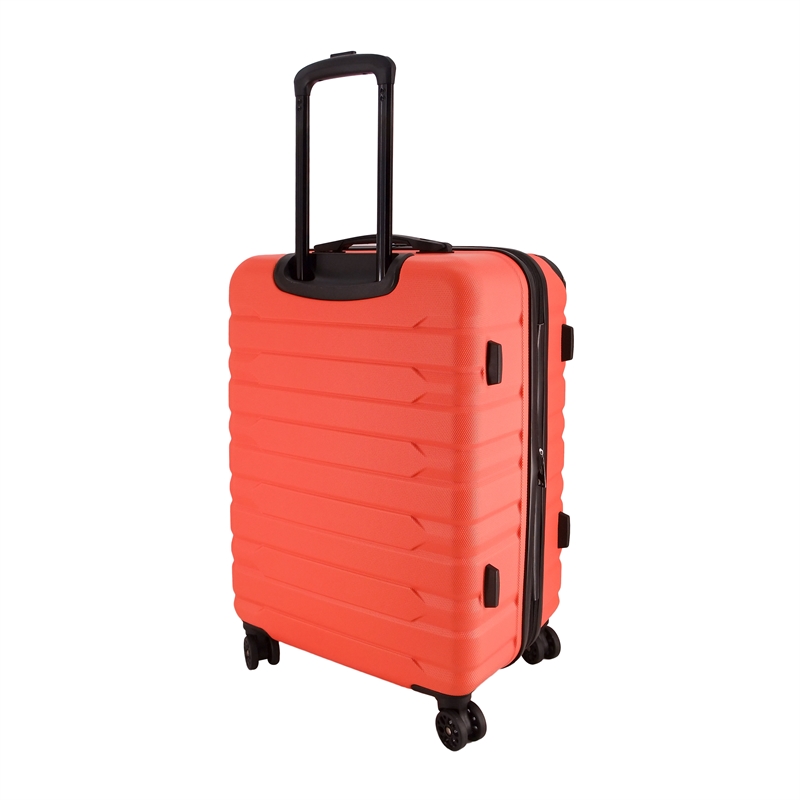 Pemberly Row Traditional Plastic 3-Piece Hardside Luggage Set in Coral