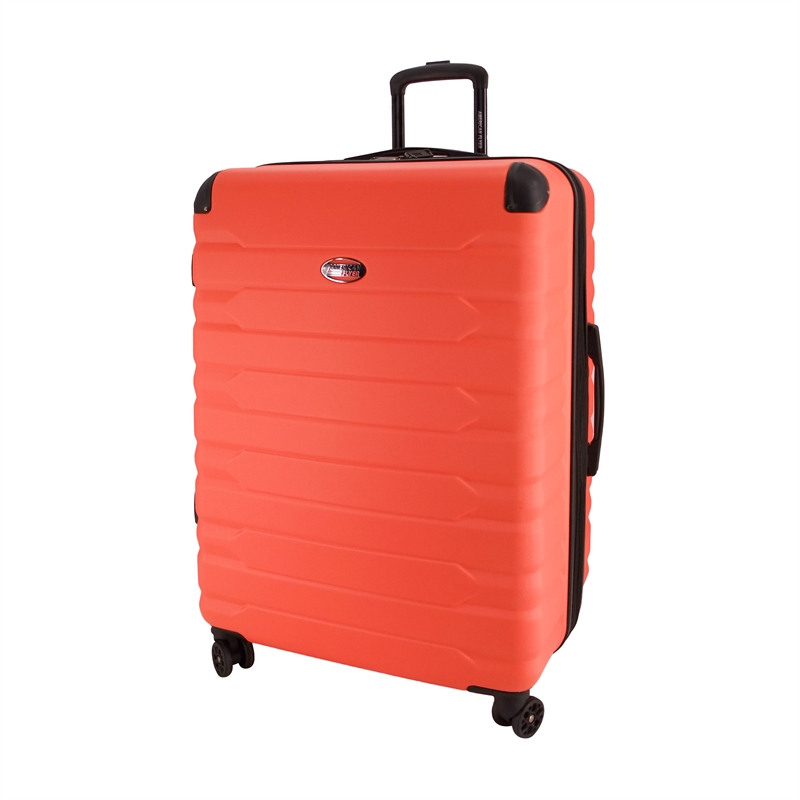 Pemberly Row Traditional Plastic 3-Piece Hardside Luggage Set in Coral