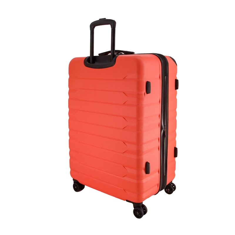 Pemberly Row Traditional Plastic 3-Piece Hardside Luggage Set in Coral