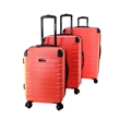 Pemberly Row Traditional Plastic 3-Piece Hardside Luggage Set in Coral