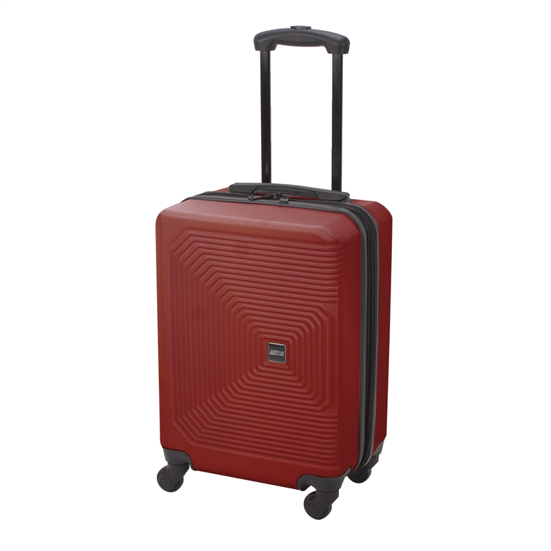 Pemberly Row Traditional Plastic 3-Piece Hardside Luggage Set in Burgundy