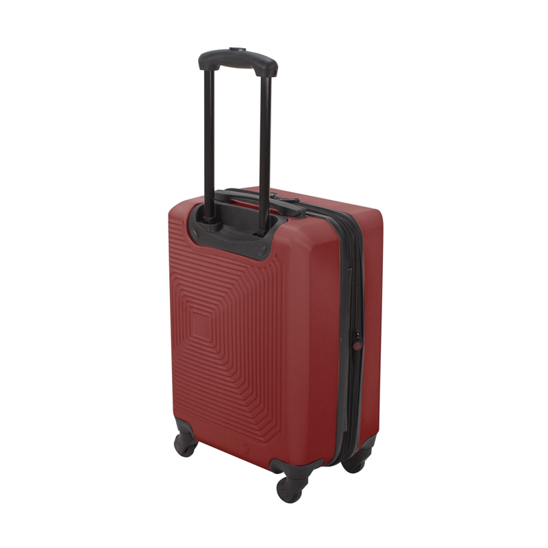 Pemberly Row Traditional Plastic 3-Piece Hardside Luggage Set in Burgundy
