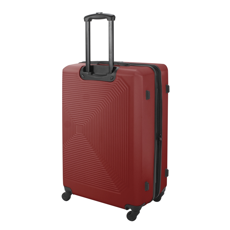 Pemberly Row Traditional Plastic 3-Piece Hardside Luggage Set in Burgundy