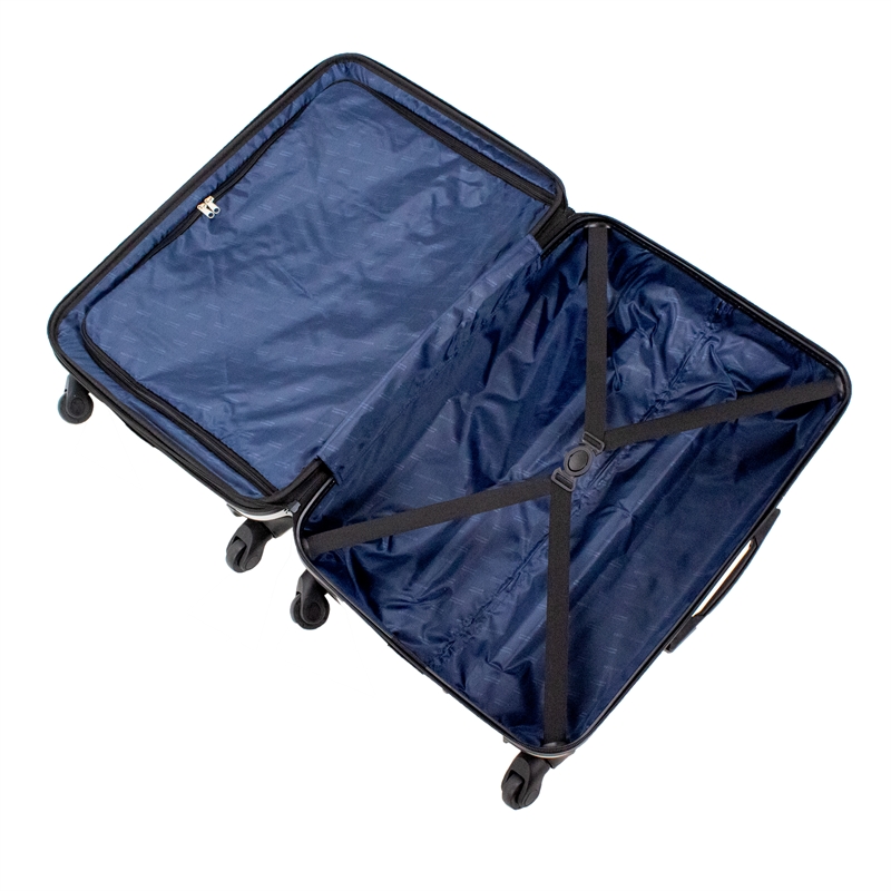 Pemberly Row Traditional Plastic 3-Piece Hardside Luggage Set in Burgundy
