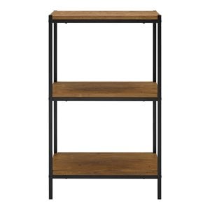 Pemberly Row 3-Tier Wood Bookshelf with Open Shelves in Mahogany Brown