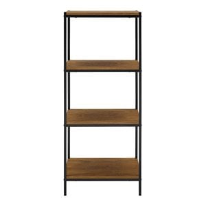 Pemberly Row 4-Tier Wood Bookshelf with Open Shelves in Mahogany Brown
