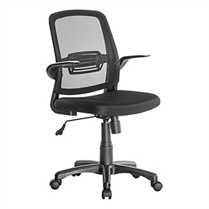 Pemberly Row Rolling Swivel Executive Chair w/ Adjustable Padded Armrest - Black