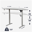 Pemberly Row Corner Electric Height Adjustable Wood Standing Desk in White