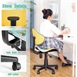 Pemberly Row Low Back Computer Executive Chair with Large Base & Pads in Yellow