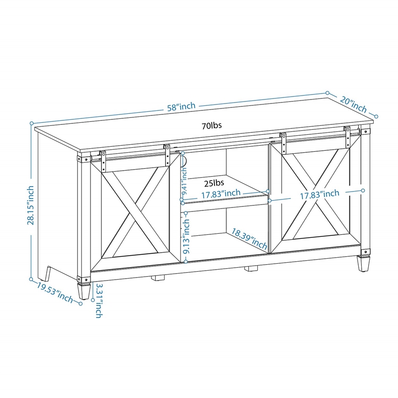 Pemberly Row Wood TV Stand for TVs Up to 65
