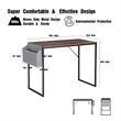 Pemberly Row Home Office Computer Desk with Storage Bag USB Hub in Rustic Brown