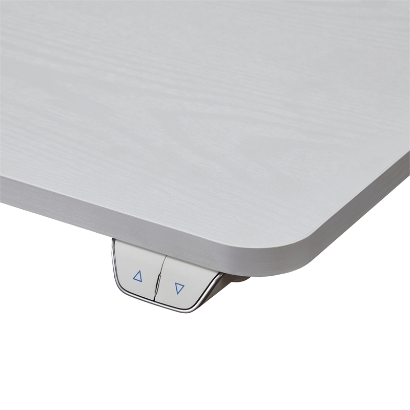 Pemberly Row Electric Height Adjustable Wood/Metal Side End Table in White