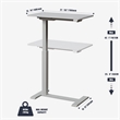 Pemberly Row Electric Height Adjustable Wood/Metal Side End Table in White
