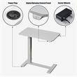 Pemberly Row Electric Height Adjustable Wood/Metal Side End Table in White