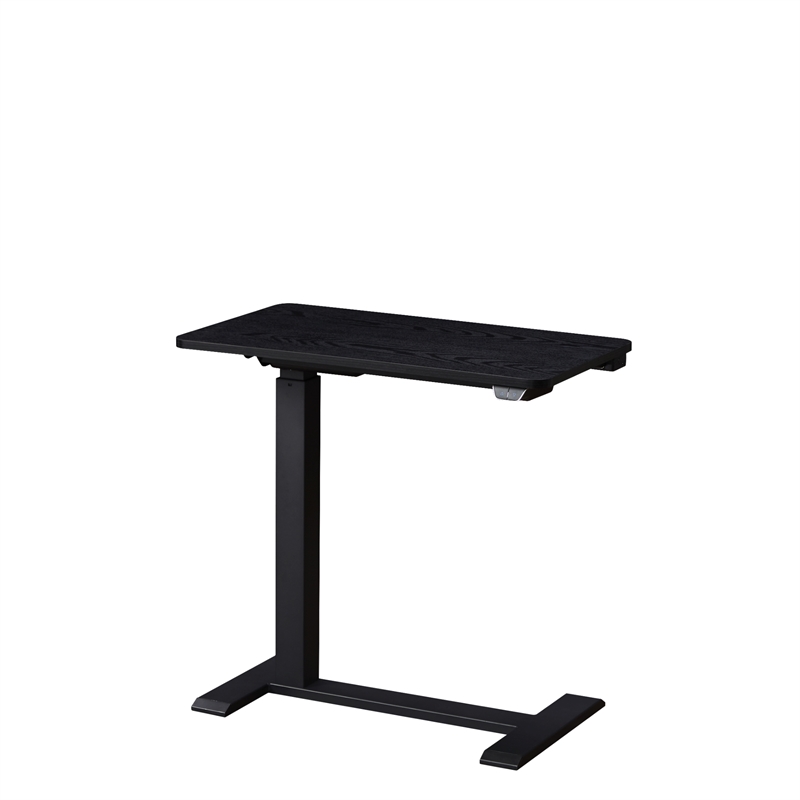 Pemberly Row Electric Height Adjustable Wood/Metal Side End Table in Black