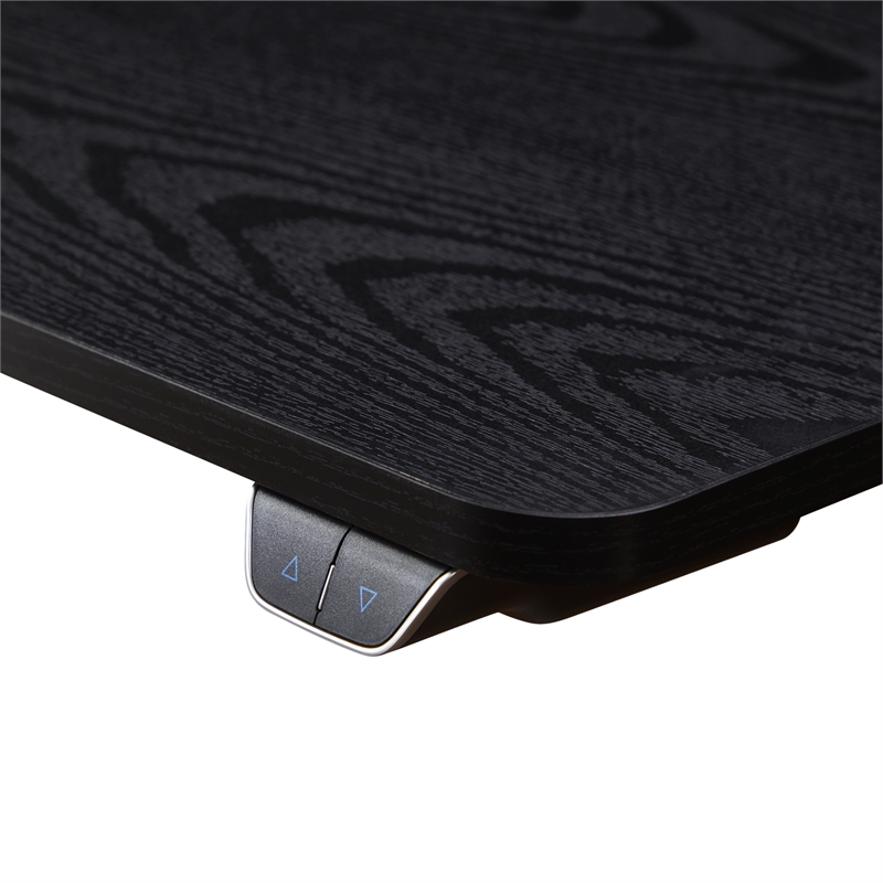Pemberly Row Electric Height Adjustable Wood/Metal Side End Table in Black