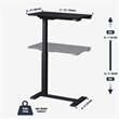 Pemberly Row Electric Height Adjustable Wood/Metal Side End Table in Black