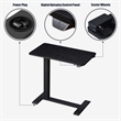 Pemberly Row Electric Height Adjustable Wood/Metal Side End Table in Black