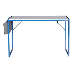 Pemberly Row 31&quot Home Office Computer Desk with Storage Bag USB Hub in Blue