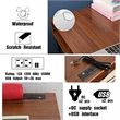 Pemberly Row Large Writing Desk w/ Drawer USB Ports Charging Station in Brown