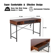 Pemberly Row Large Writing Desk w/ Drawer USB Ports Charging Station in Brown