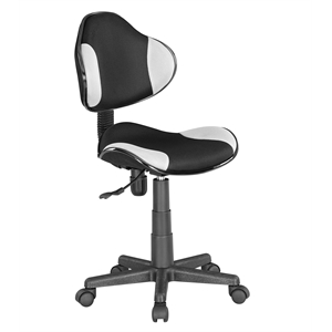 Pemberly Row Low Back Computer Executive Chair with Large Base and Pads in Gray