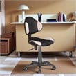 Pemberly Row Low Back Computer Executive Chair with Large Base and Pads in Gray