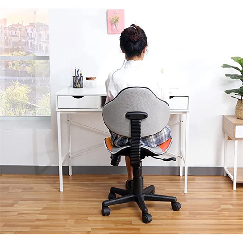 Pemberly Row Low Back Computer Executive Chair with Large Base & Pads in Orange