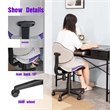 Pemberly Row Low Back Purple/Gray Computer Executive Chair w/ Large Base & Pads