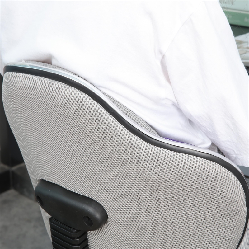 Pemberly Row Low Back Purple/Gray Computer Executive Chair w/ Large Base & Pads
