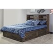 Pemberly Row Flex Life Bookcase Storage Queen Bed in Tobacco Leaf