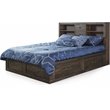 Pemberly Row Flex Life Bookcase Storage Queen Bed in Tobacco Leaf