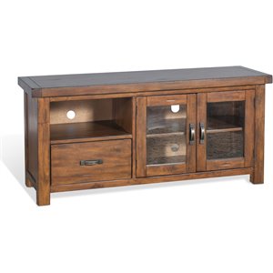 Pemberly Row 54&quot Wood TV Console for TVs up to 60&quot in Medium Brown