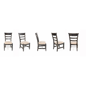 Pemberly Row Black Sand Side Chair with Cushion Seat (Set of 2)