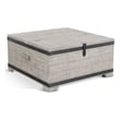 Pemberly Row Mahogany Wood Coffee Table with Lift Top and Casters - Alpine Gray