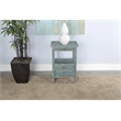 Pemberly Row Traditional Sea Grass Solid Wood and Veneers Side Table