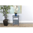 Pemberly Row Solid Wood Traditional Ocean Blue Wood Side Table