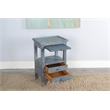 Pemberly Row Solid Wood Traditional Ocean Blue Wood Side Table