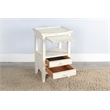 Pemberly Row Solid Wood Traditional White Sand Wood Side Table