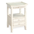 Pemberly Row Solid Wood Traditional White Sand Wood Side Table