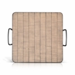 Pemberly Row Solid Wood Traditional Beach Pebble Wood Ottoman Tray